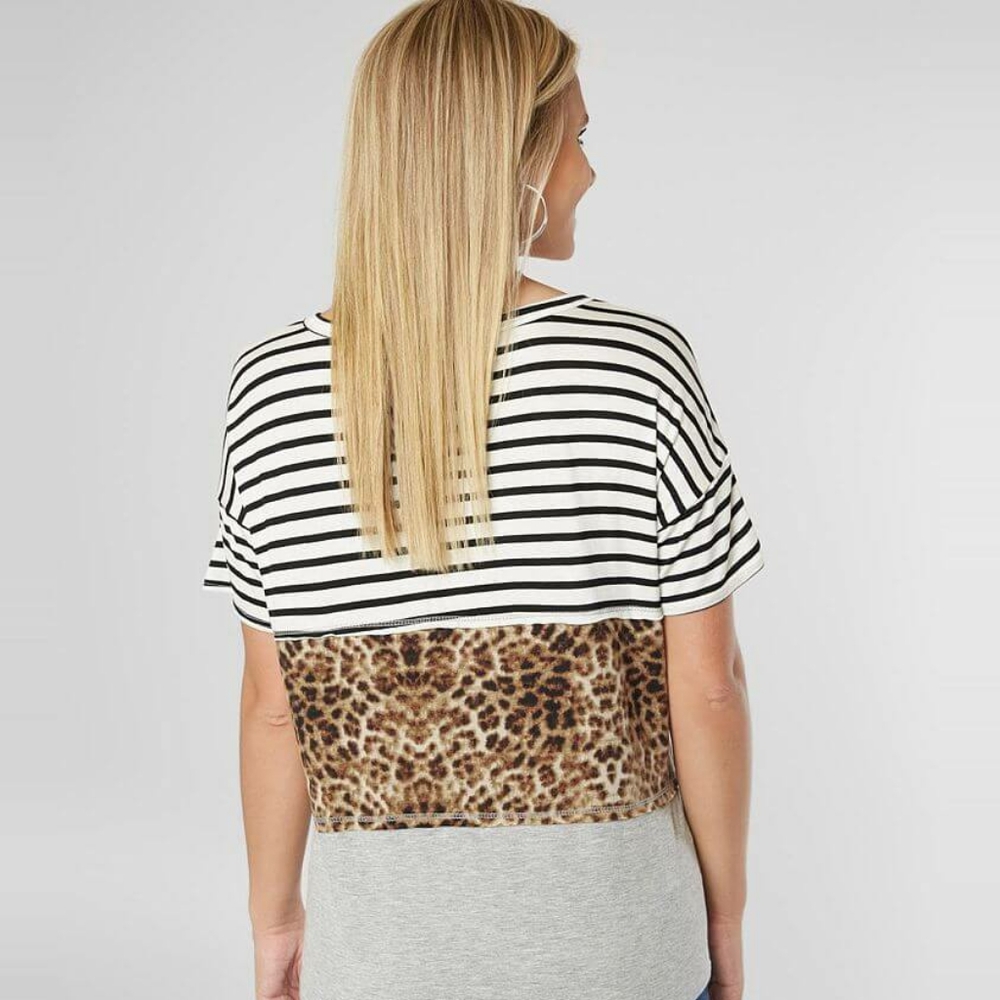 Buckle Daytrip Pieced Animal Print Top - Picture 2 of 7